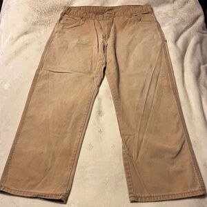 Men’s Vintage Y2K Grunge Tan Dickies Canvas Carpenter Work Pants 38x30